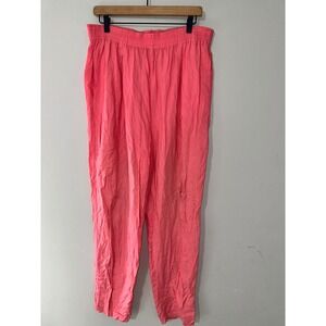 Melbourne Elements Rayon Pants Womens Large Coral‎ Pink Elastic Waist Casual